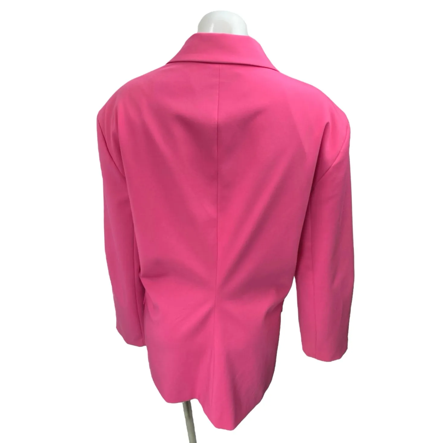 Zara Women's Pink One Button Notch Collar Long Sleeve Blazer Coat Jacket Size M - Image 2