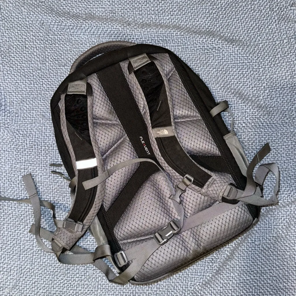 North Face Black and Gray Backpack with Mint Accents - Image 2