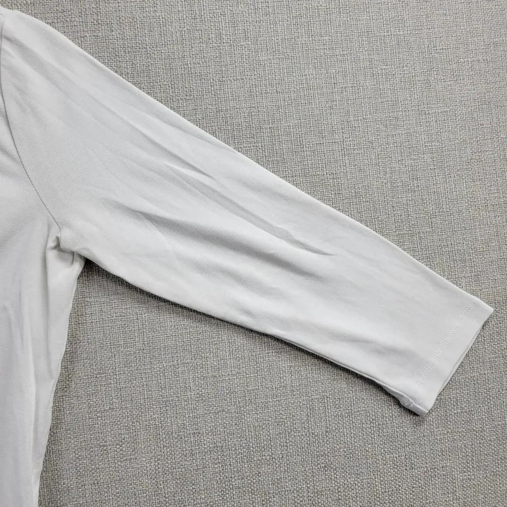 Chico's Womens Top Size 0 White Piper Boat 3/4 Sleeve Jersey Knit Cotton Tee - Image 6