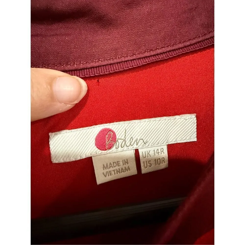 Boden red shift dress with bow sz 10 Red - Image 3