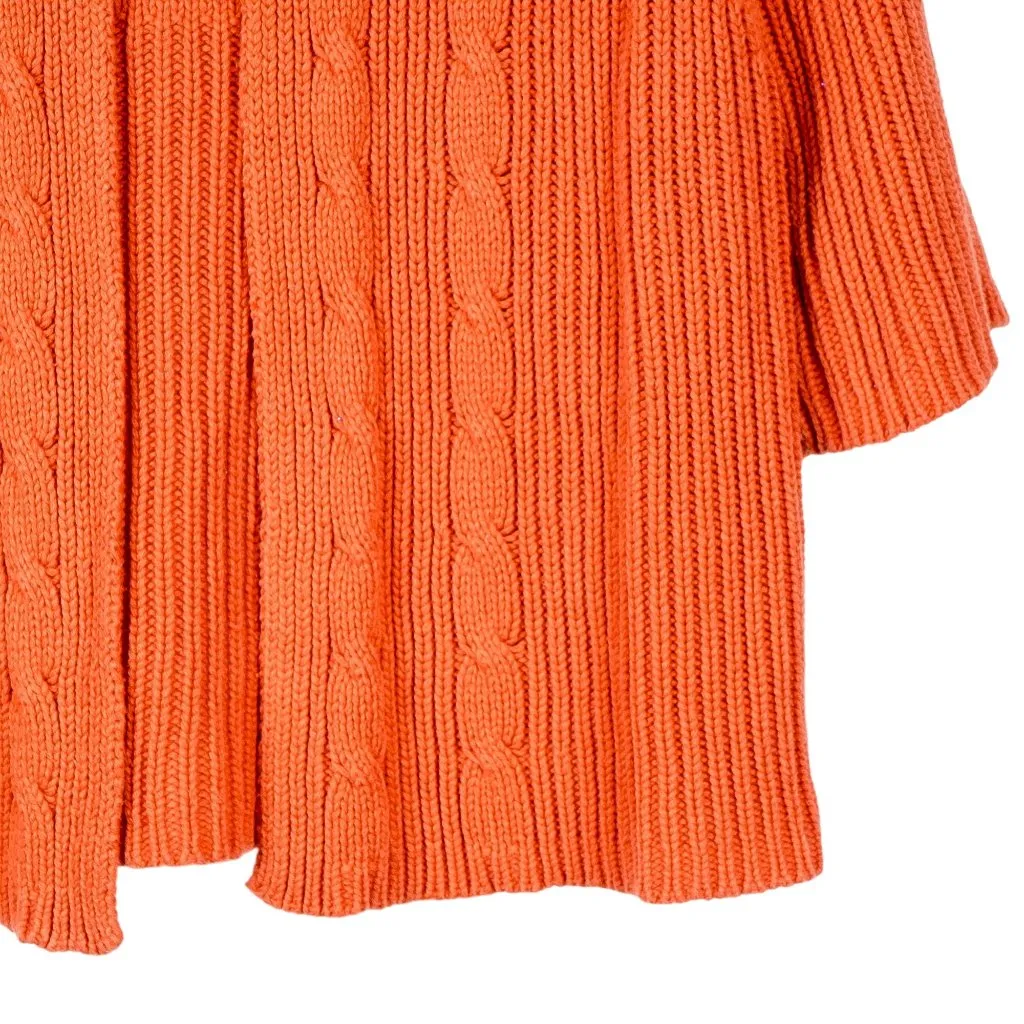 Cato Cardigan Swater L Women Orange Button Collar 3/4 Sleeve Fall Stretch Cotton - Image 2