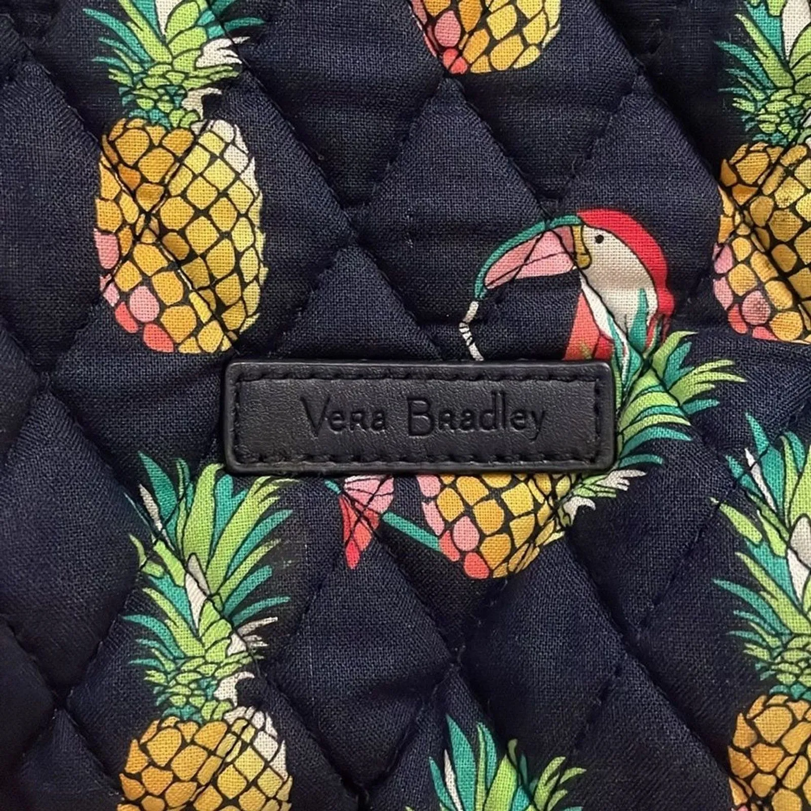 Vera Bradley Blue Toucan Party Pineapple Small Compact Backpack Quilted - Image 2
