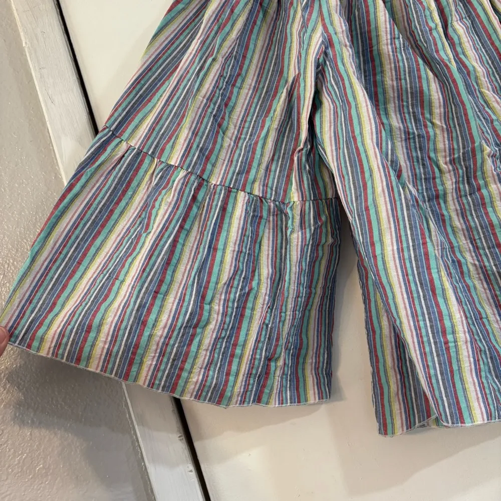 SEE BY CHLOE OFF SHOULDER TOP Bell Sleeves Striped M Cotton Boho Coastal - Image 4