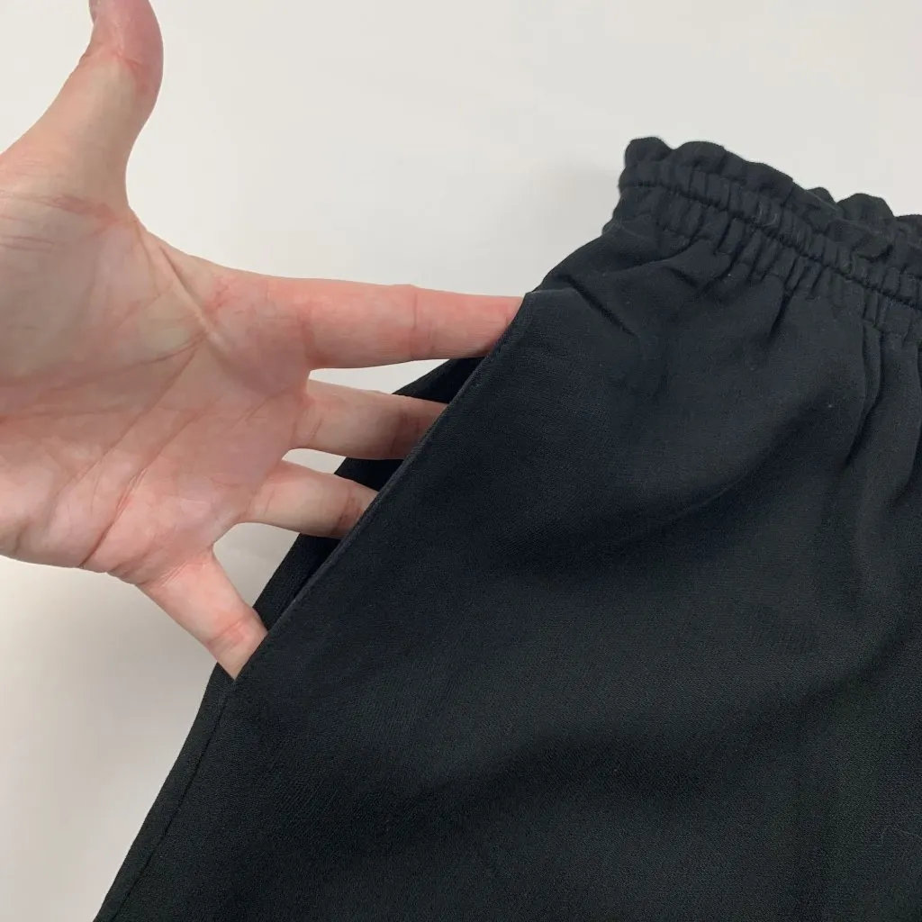 Old Navy Retro Black Lightweight Pull On Wide Leg Pants L - Image 3