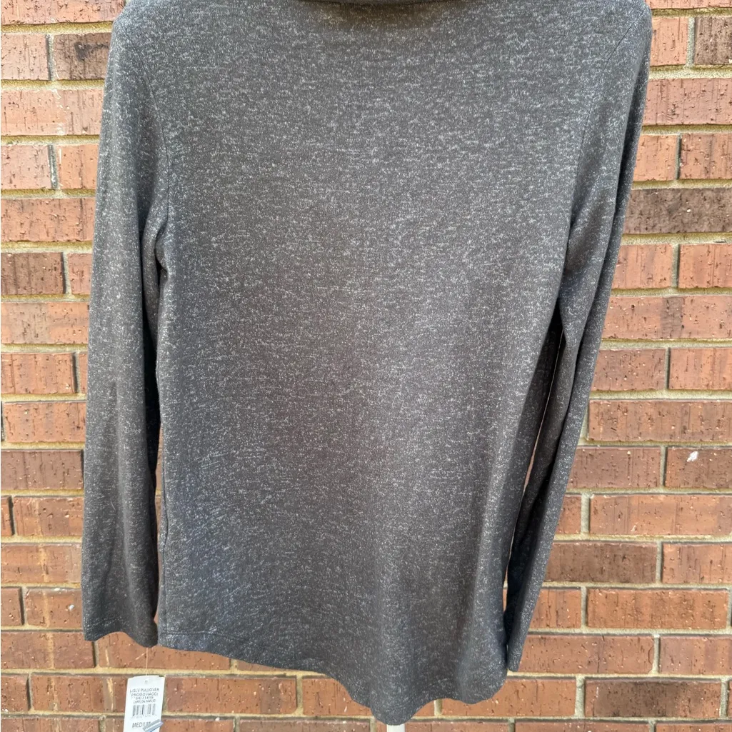 Planet Gold Cowl Neck Pullover Tunic Top Grey Womens Size Medium Kangaroo Pocket - Image 7
