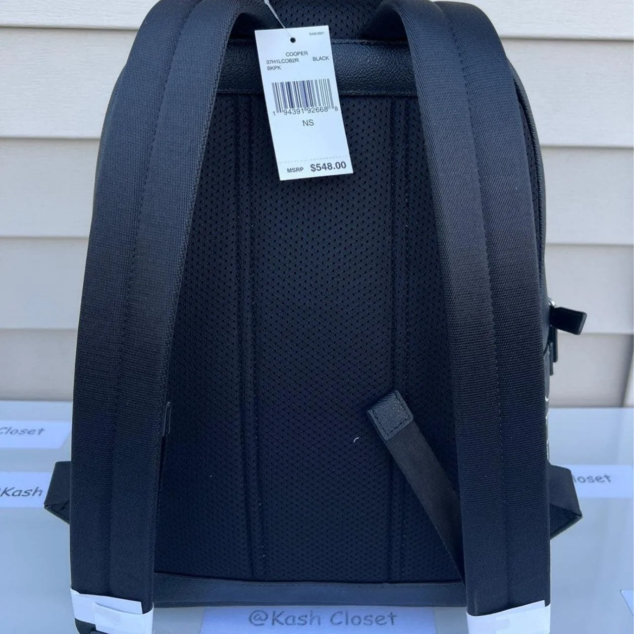Black Cooper Large Graphic MK Signature Backpack - Image 6