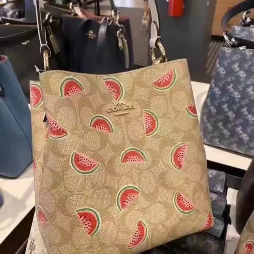 coach Small Town Bucket Bag In Signature Canvas With Watermelon Print 1619 - Image 10