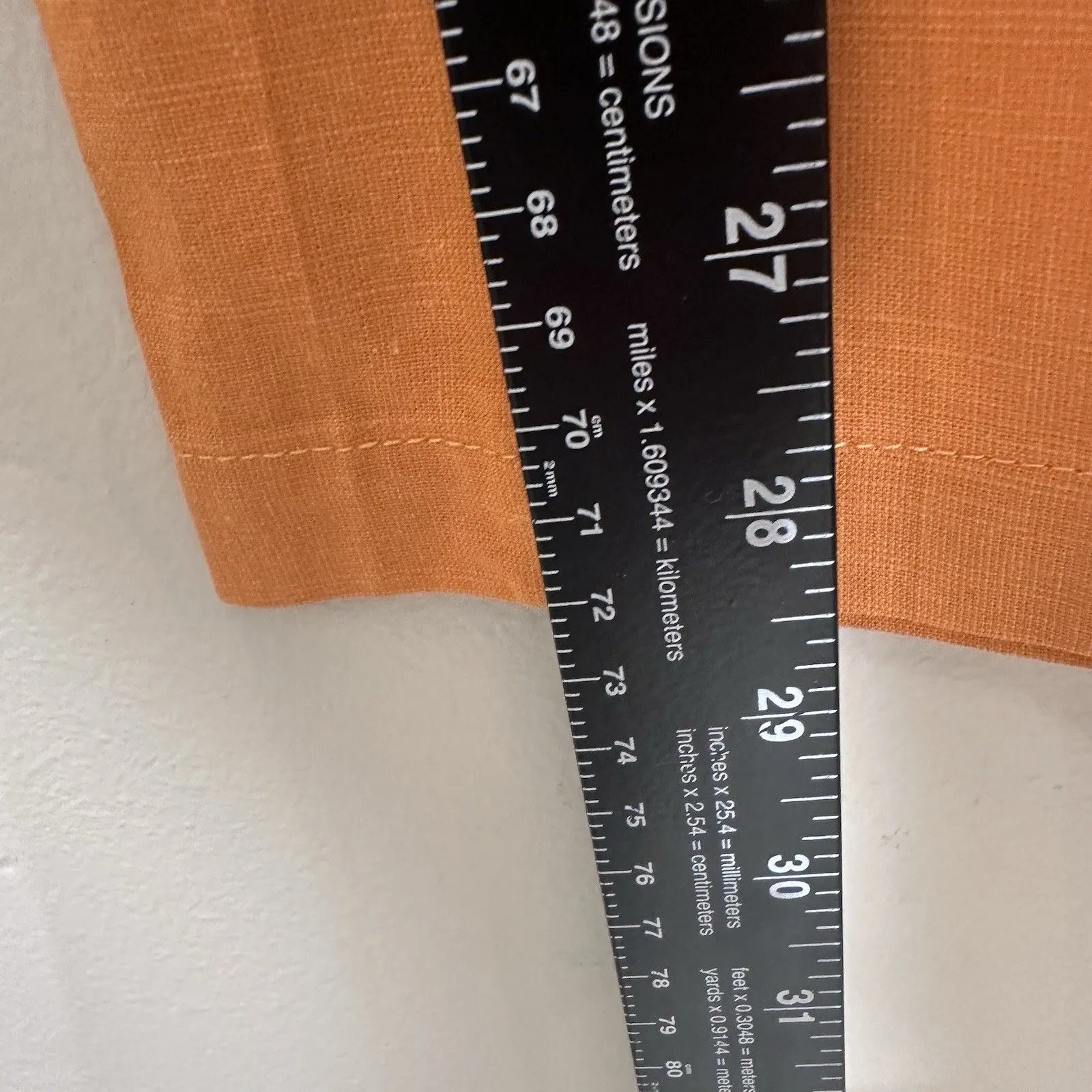 SHEIN Wide Leg Pants Women’s Size S US 4 Orange Linen Blend Waist 28 Inseam 28.5 - Image 3