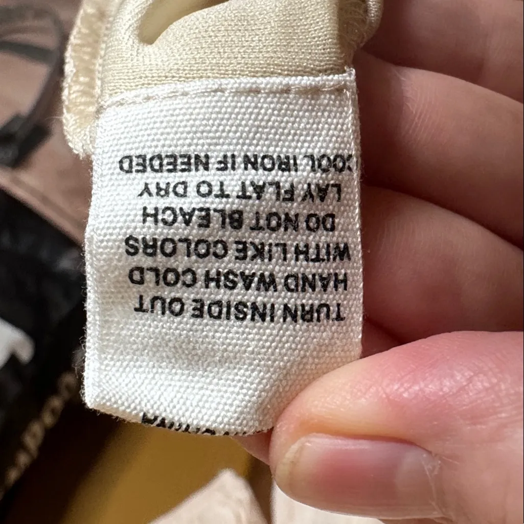 August Sky Cream Smocked Square Neck Long Sleeve Midi Dress Size Small - Image 6