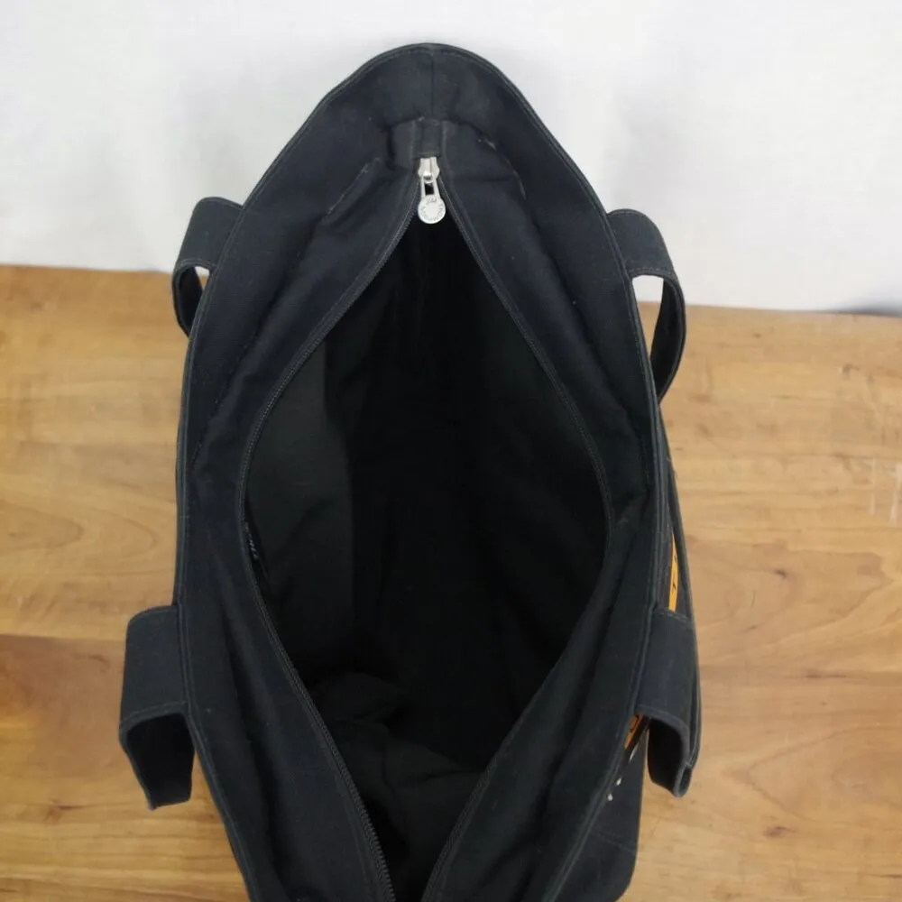 Jim Thompson Elephant Print Black Canvas Zip Top Tote Bag - Image 9