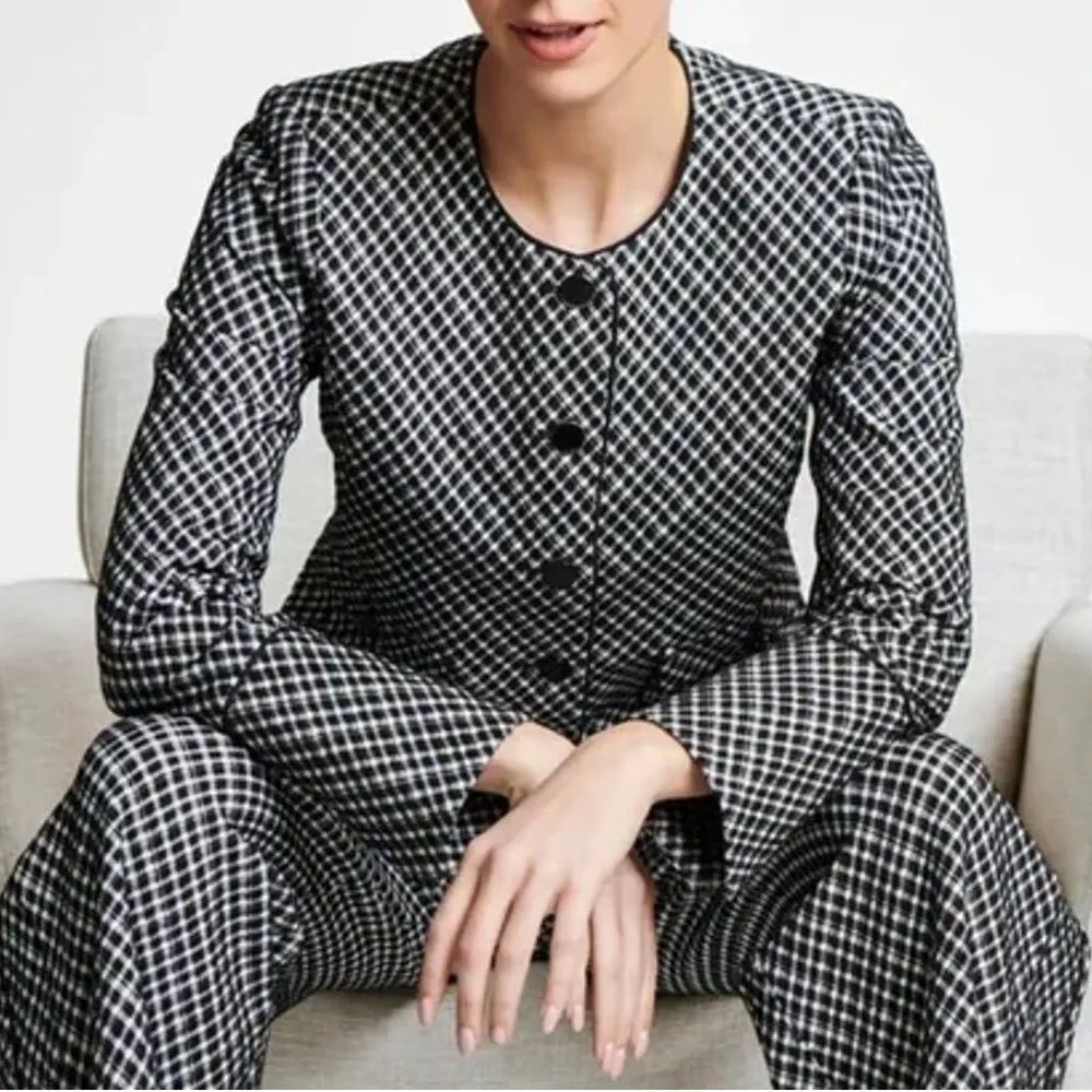 Spanx Ponte‎ Lady Jacket Plaid Jacquard Large NWT - Image 5