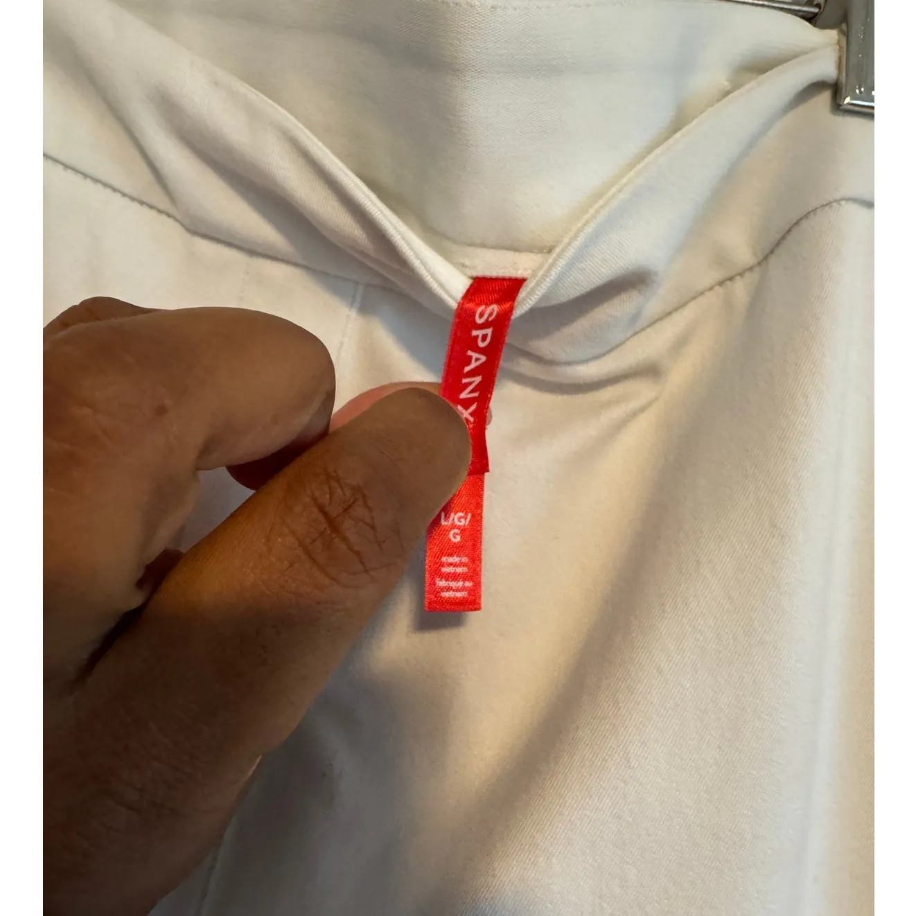 SPANX Stretch Cotton Ankle Pants Women’s Large White Pull-On Slim Straight - Image 3