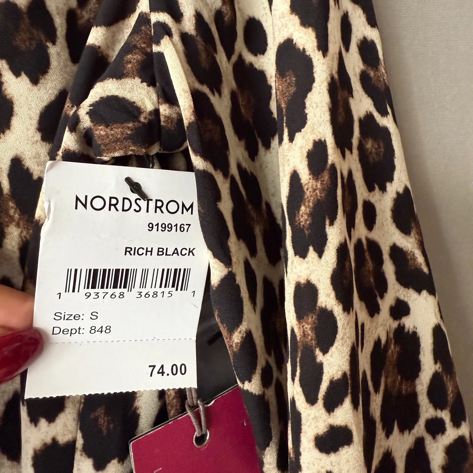 Vince Camuto Size‎ S Beige Black Leopard button down blouse - Image 6