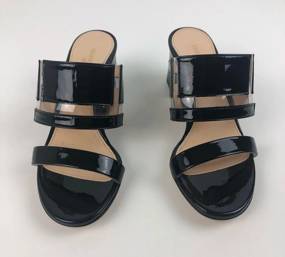 Marion Parke Bailey Geometric PVC Slide Sandal Block Heel 36 Black $596 in box Size 5 - Image 2