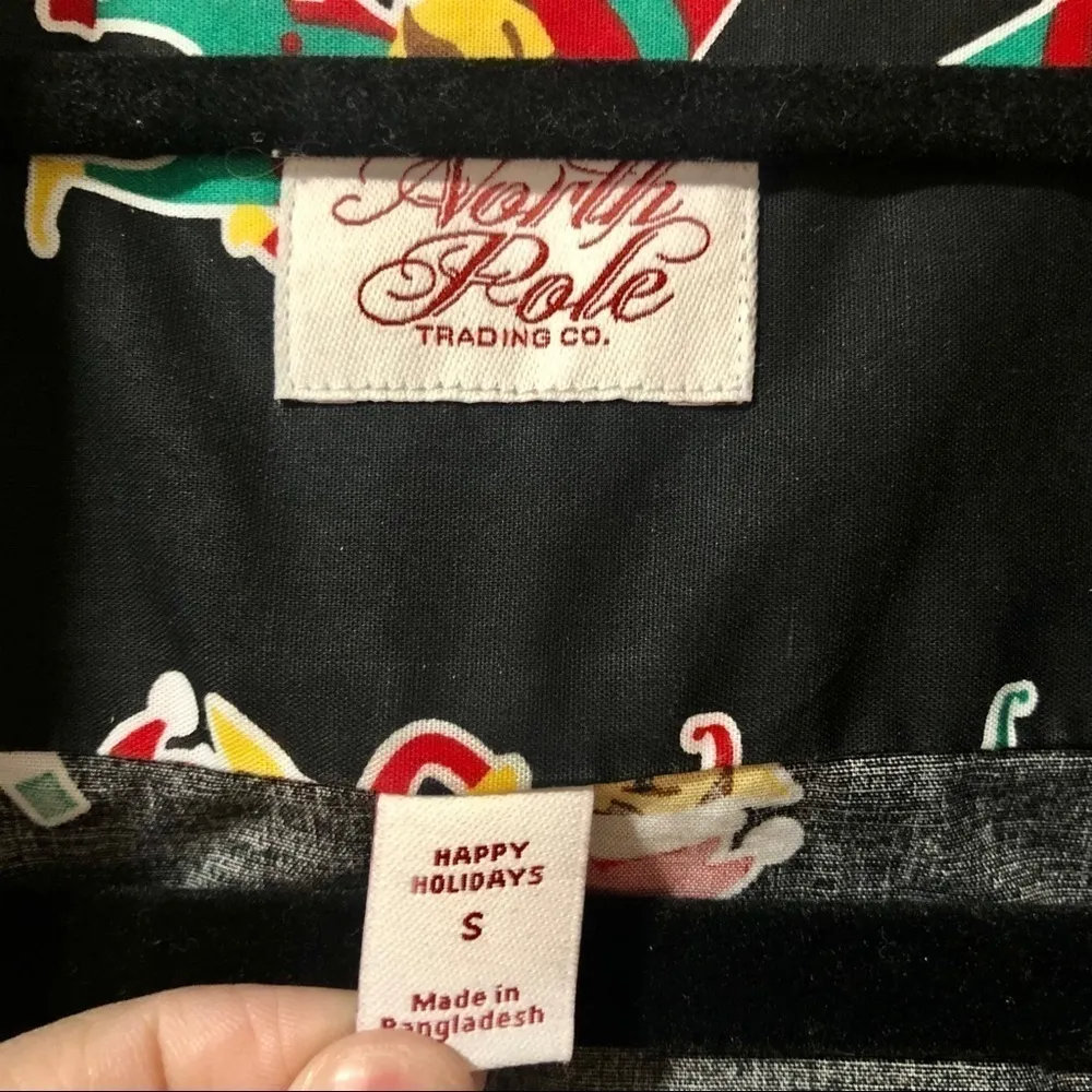 North Pole Trading Co Elf Pajama Shirt Black - Image 3