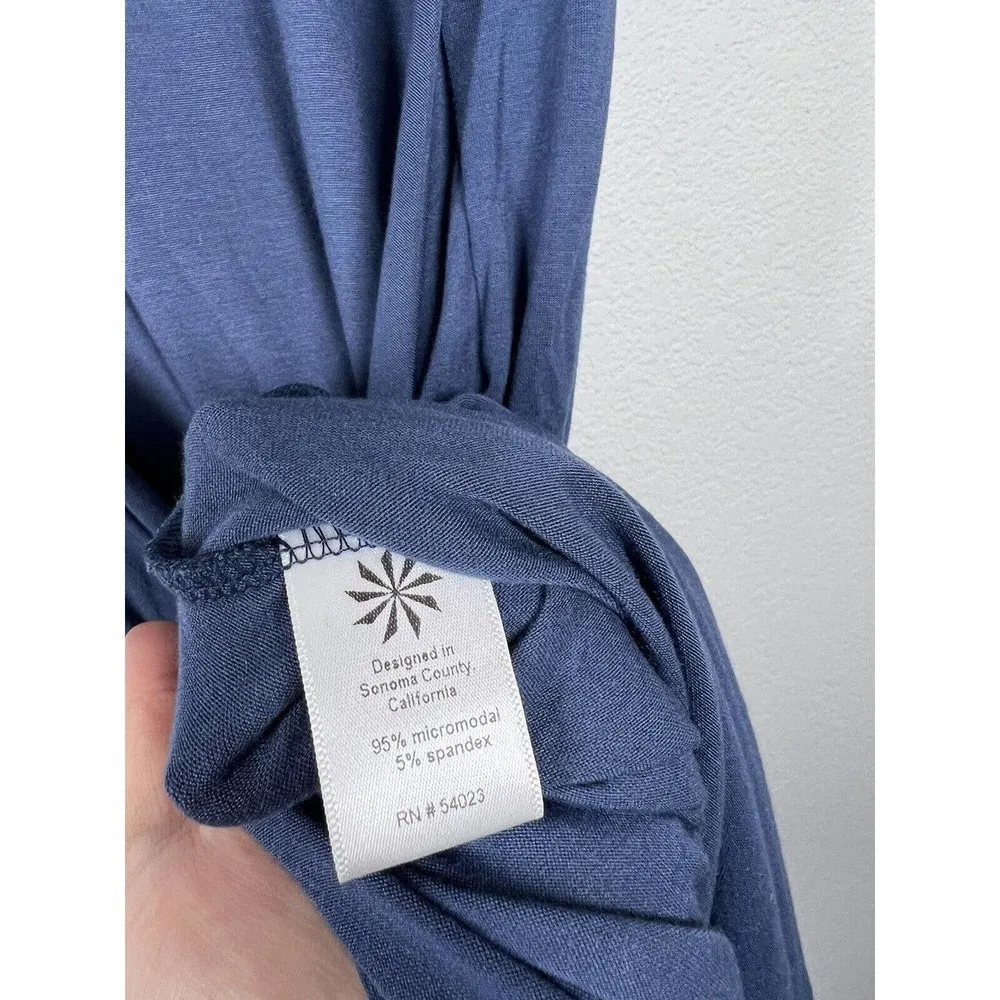 Athleta In A Twist Dress Small S Navy Midi Knot Front Soft Stretch - Image 4