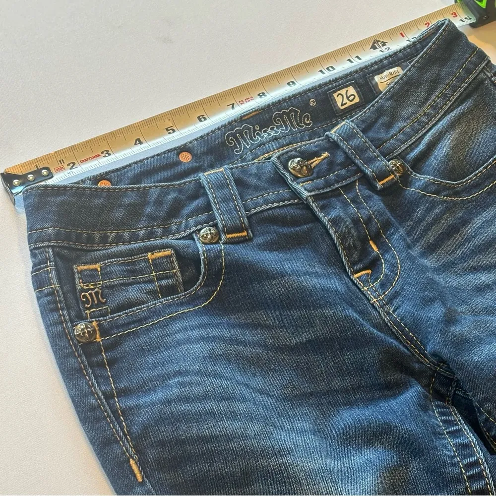 MISS ME Women’s Dark Wash Denim Jeans Size 26 Mid Rise Skinny EUC‎ - Image 9