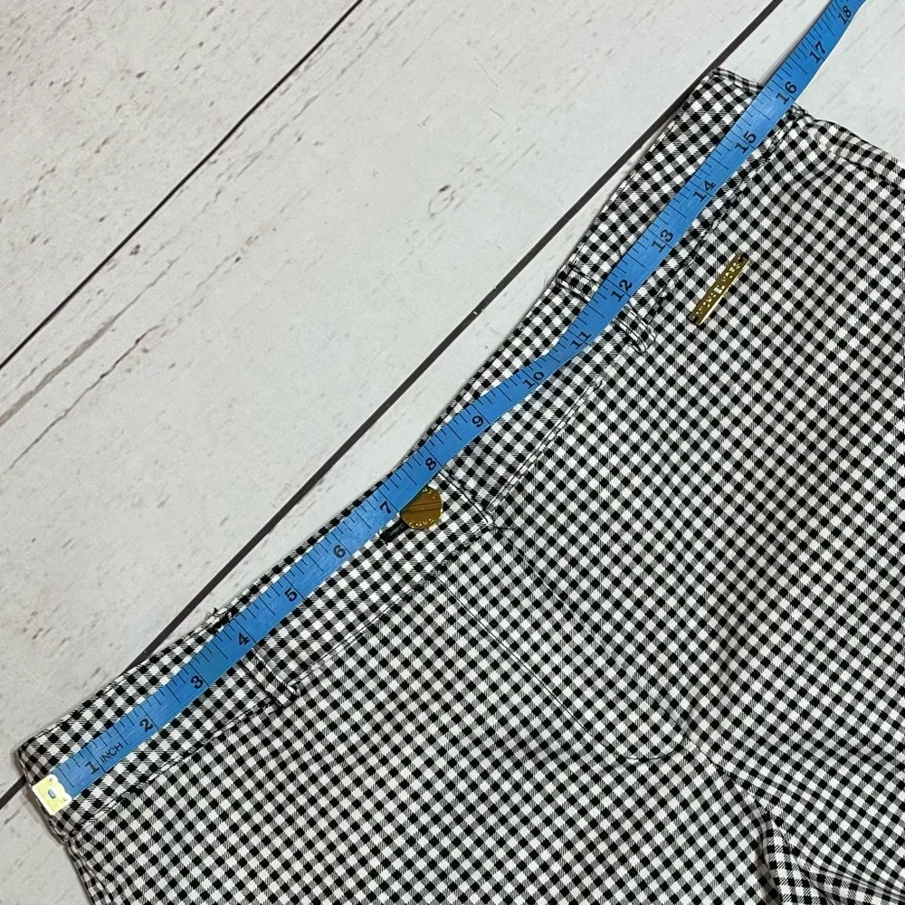 Michael Kors Black Gingham Straight Leg Ankle Pant Size 8 - Image 11