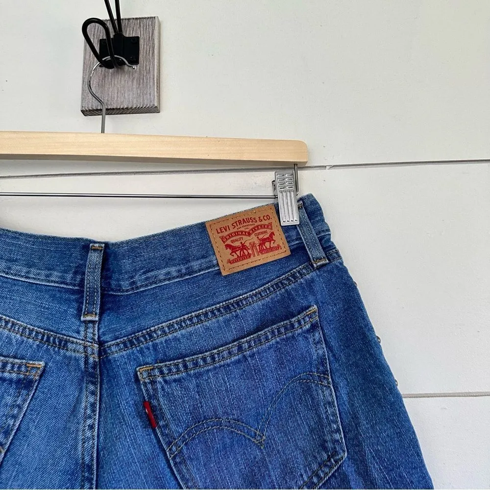 Levi’s Women’s 29 Studded Cutoff Denim Shorts - Image 3