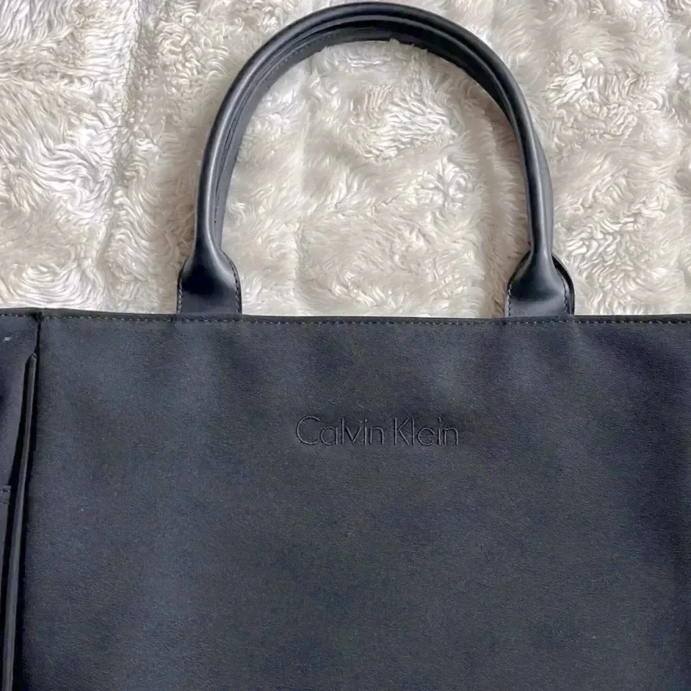 Calvin Klein black tote embroidered shoulder‎ bag - Image 2