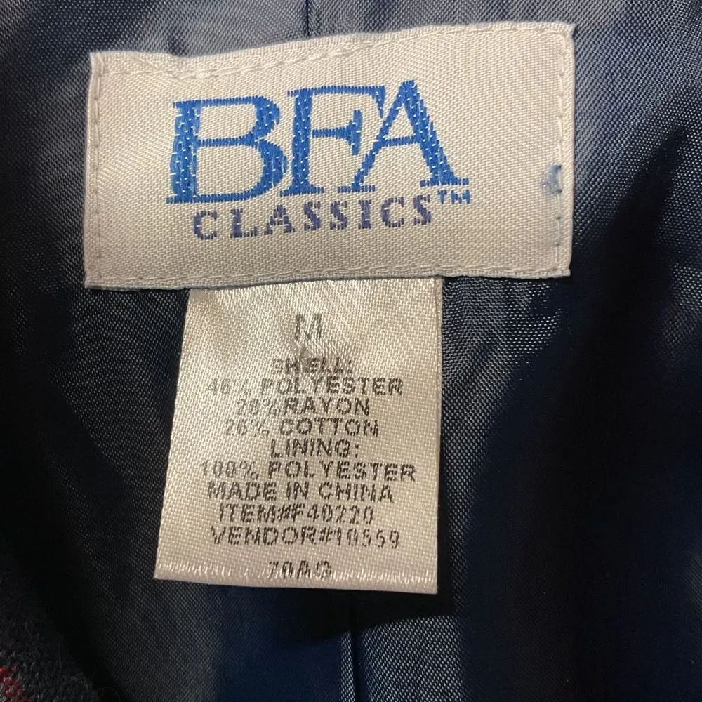 Vintage BFA Classics Button Down Blazer Jacket Blue Red Paisley‎ Tapestry Size M Size M - Image 11