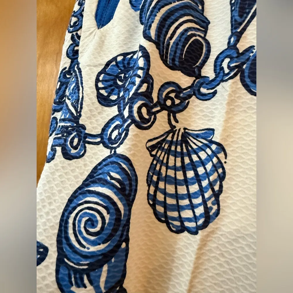 Lilly Pulitzer Fallin In Love Seashell Pants Blue White Beach Shells Mitzie Pant - Image 10