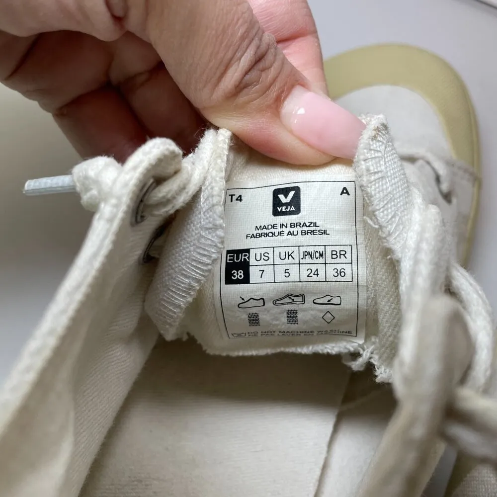 Veja Nova Hightop Women's US 7 White Canvas V Logo Leather Lace Up Casual Shoes - Image 9