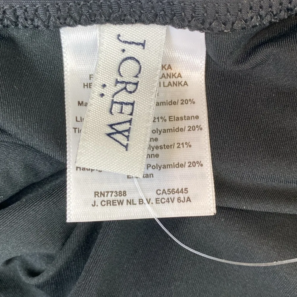 J Crew Black V Neck Ruched 1 Piece Swim Bathing Suit L NEW - Image 9