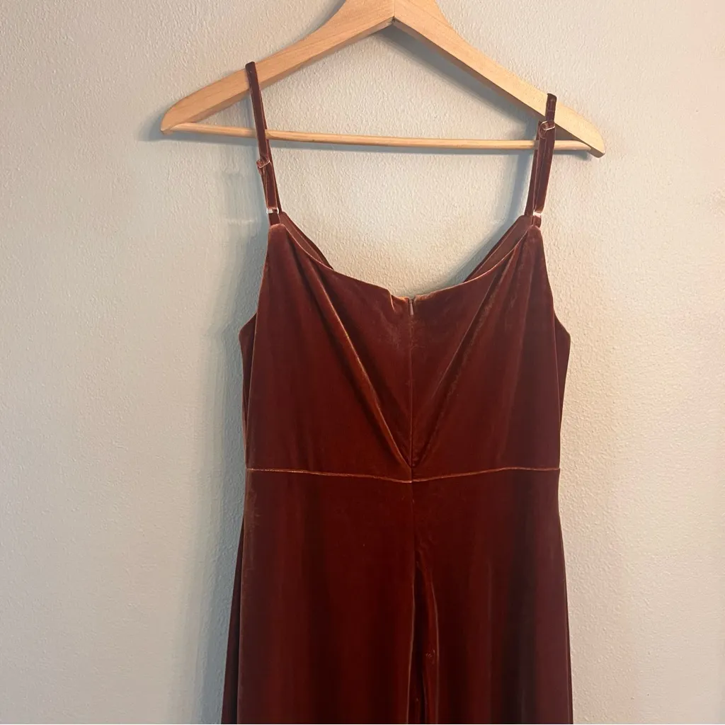 REVELRY‎ Skye Velvet Dress Brown Size 10 - Image 3