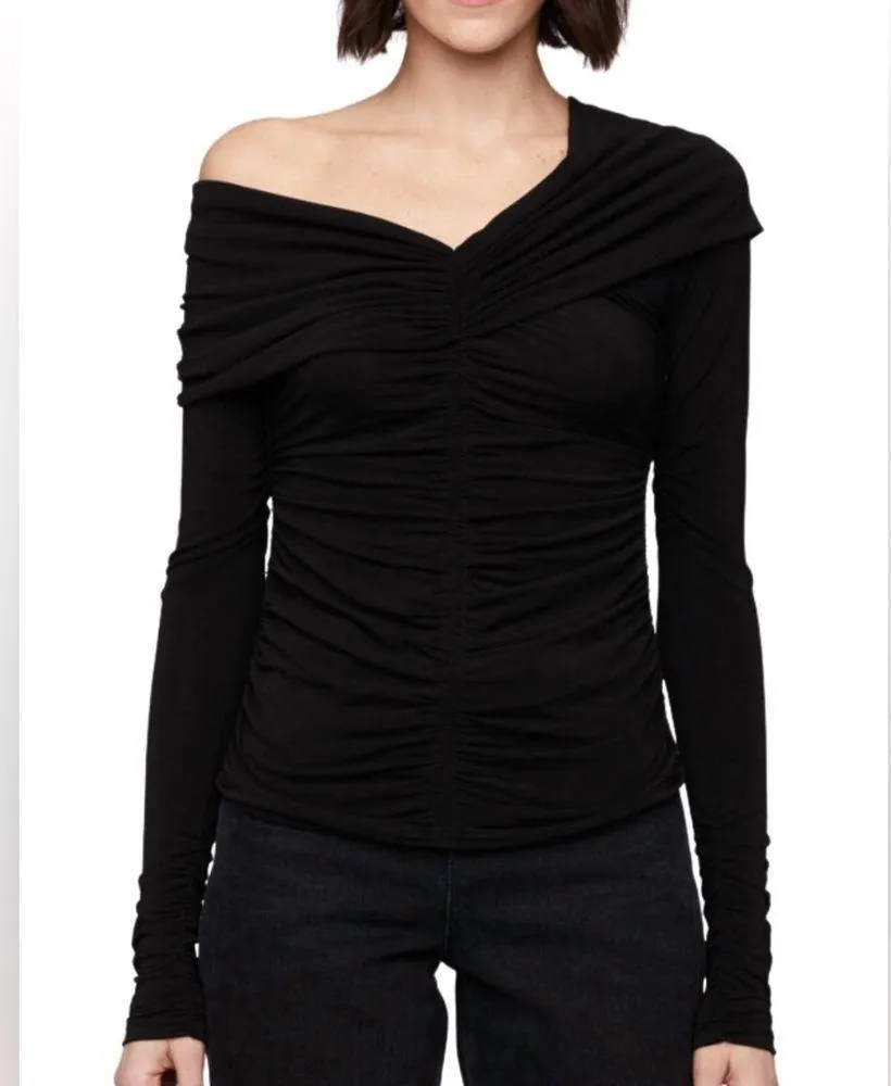 A.L.C. Marie Ruched Asymmetric One-Shoulder Top, black, Medium, $350 - Image 7
