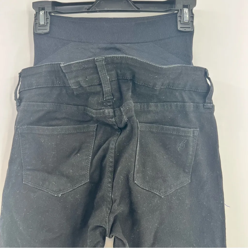 Blanqi Denim Maternity Postpartum Belly Support Skinny Jeans black Wash Size 8 - Image 5