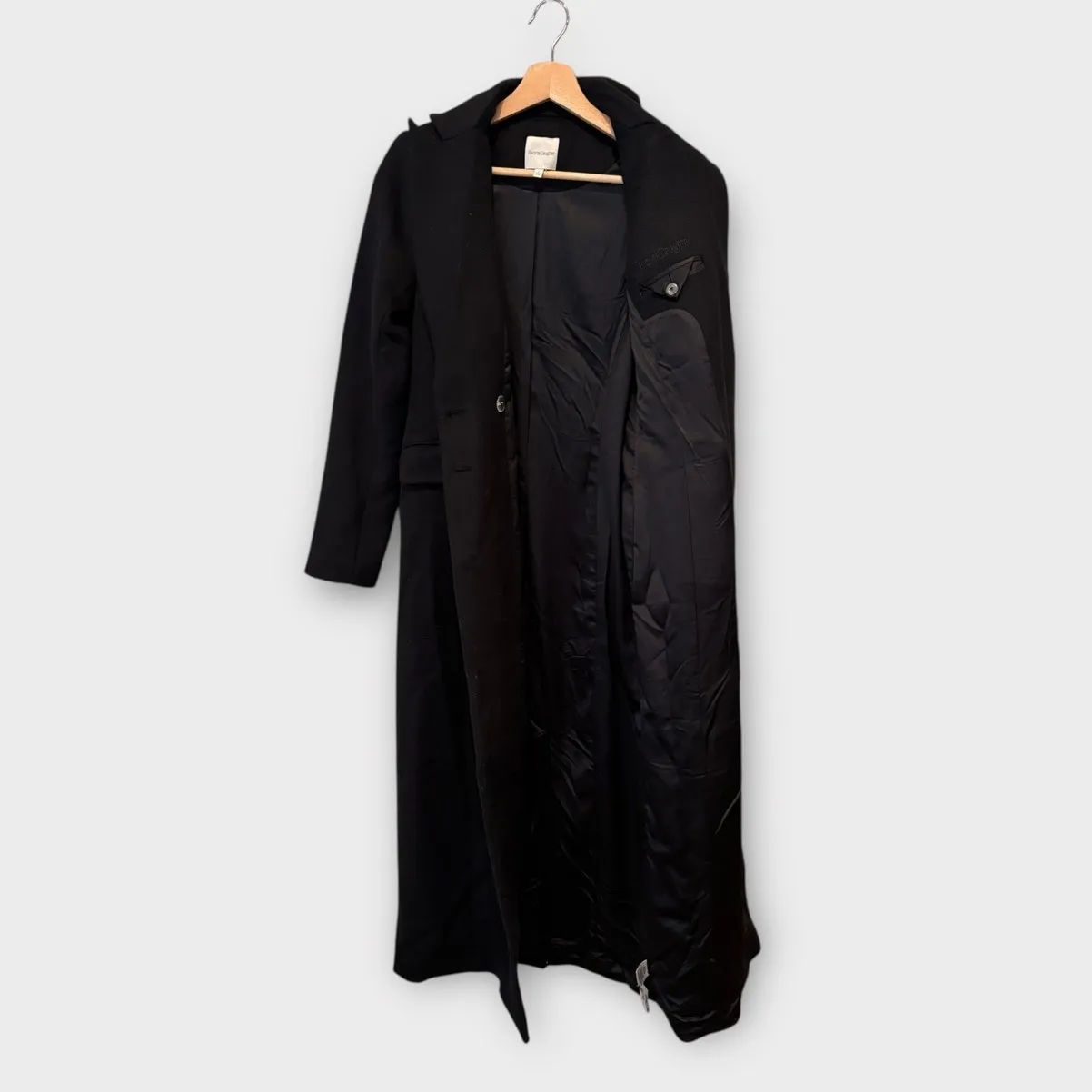 Favorite Daughter The Simon Double Breasted Longline Coat Size Small Black - Image 10