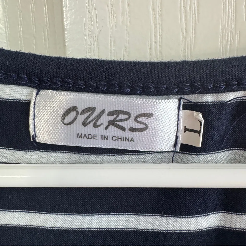 Ours lot of 2 striped short sleeve t shirt dresses size large Gray - Image 3