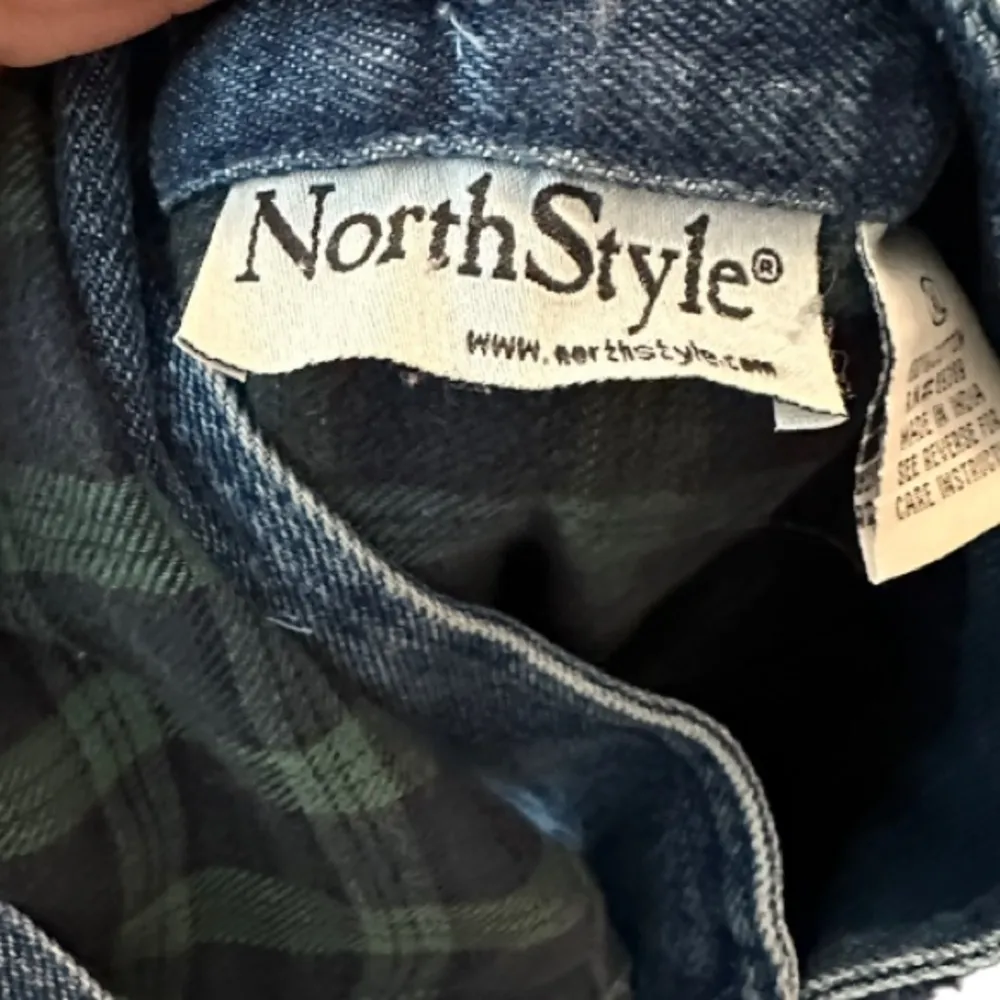 Vintage North‎ Style Denim Hoody Coat Blue Size XL - Image 6
