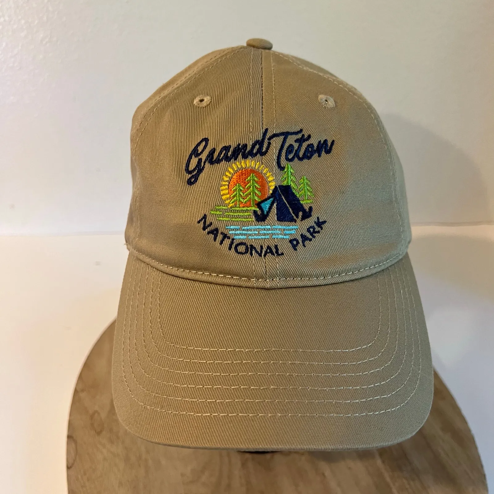 Grand Teton National Park Embroidered Tan Khaki Cotton Hiking Unisex Hat NEW - Image 10