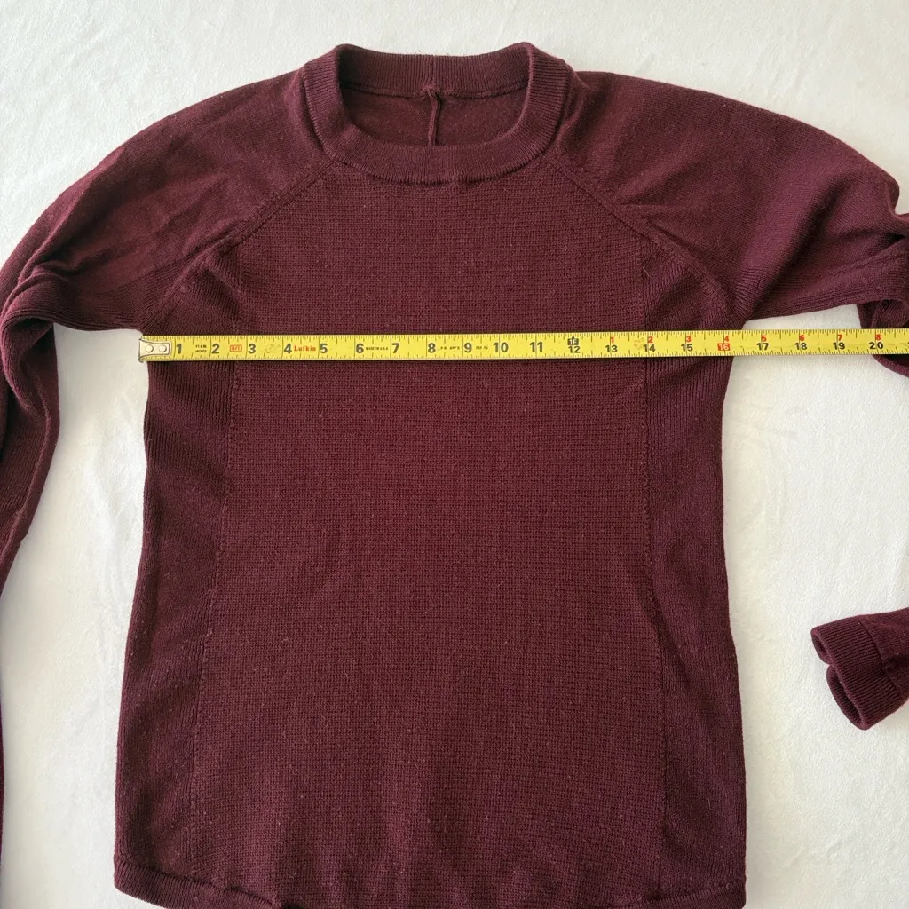 Lululemon Luxe Toga Pilates Old Money Sit In Lotus Sweater - Garnet 100% Merino - Image 11