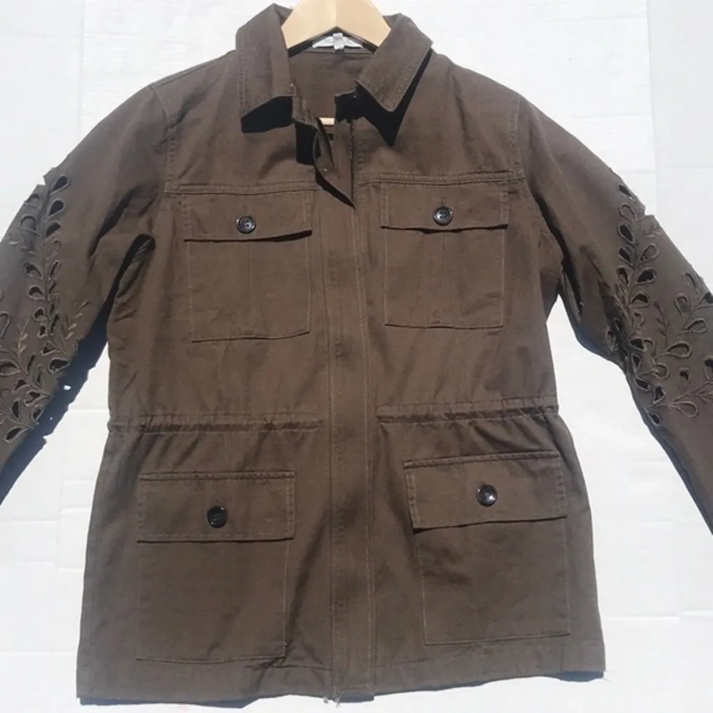 Honey Belle Olive Green Cut Out Sleeve Jacket - Image 11