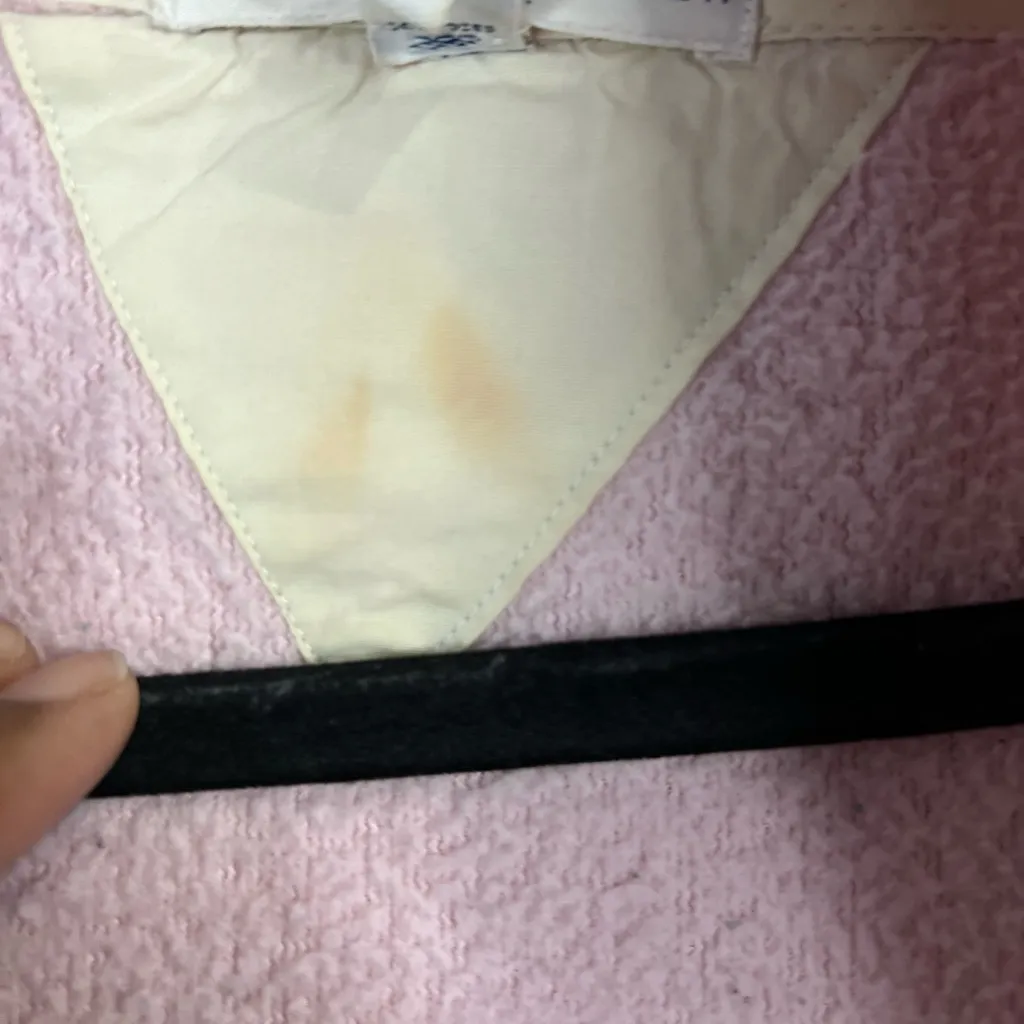 Tommy Hilfiger women’s pink bathrobe w/ white trim - Size L/XL - Image 9