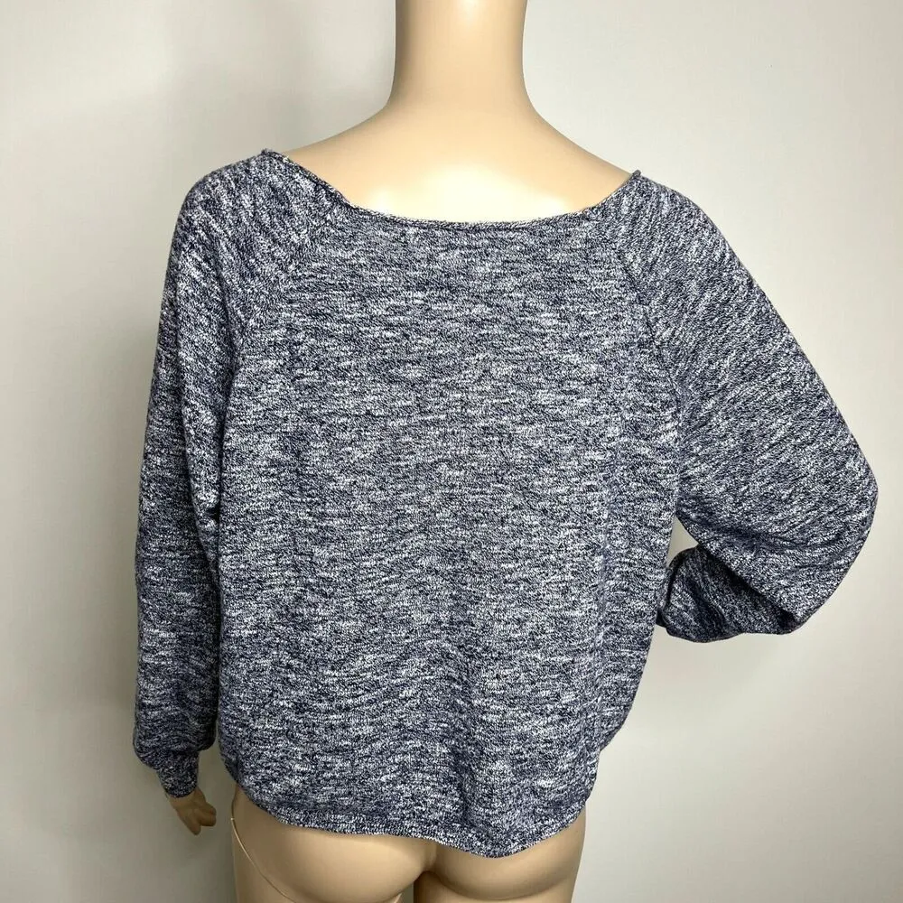 Free Press Blue Marled Scoop Neck Sweater - Image 3