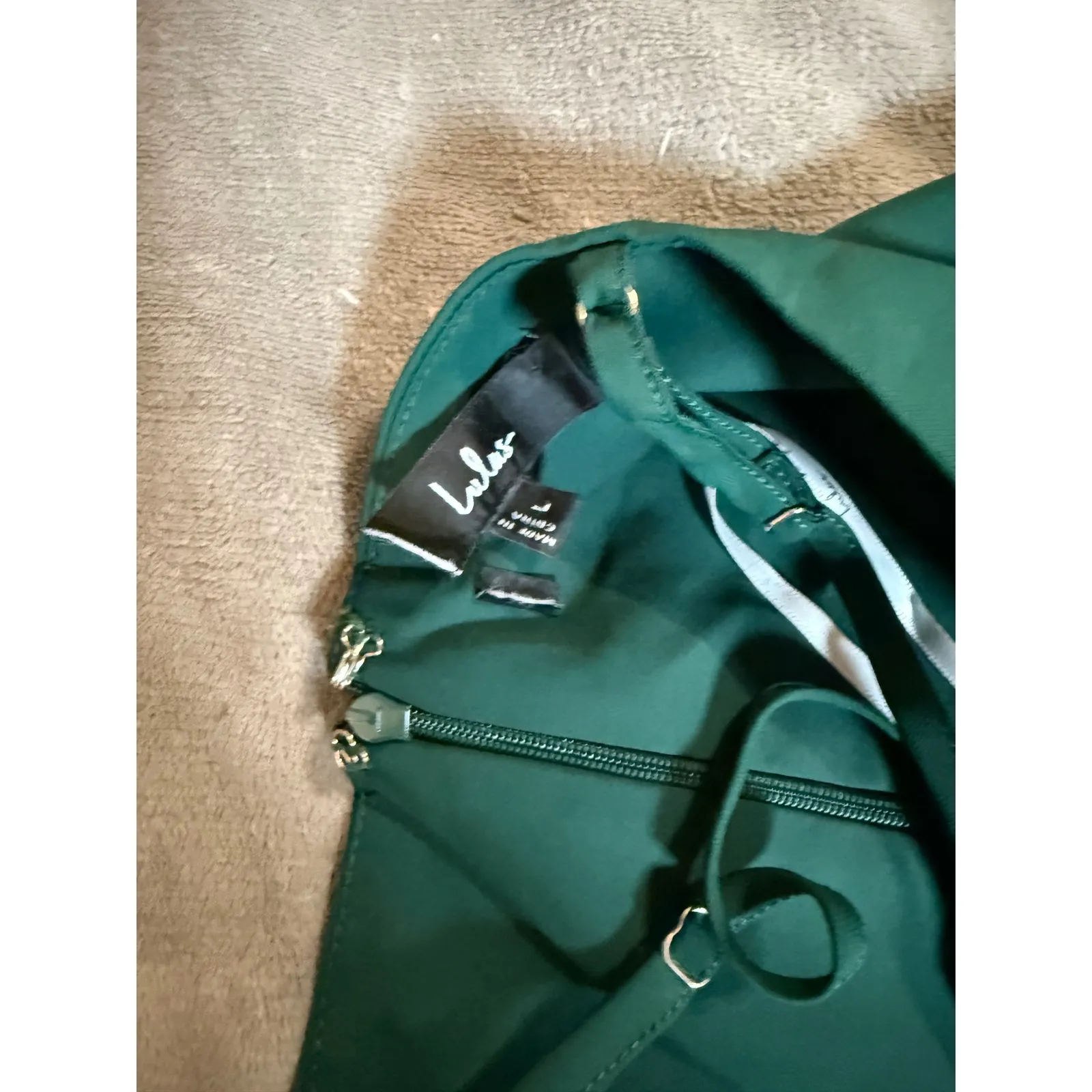 NWOT‎ Lulus Reinette Dark Green Midi Dress Dark Green Size Large Formal Y2K - Image 6