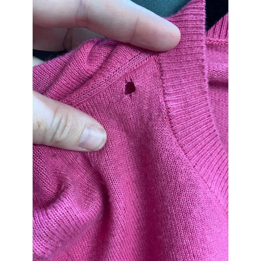 Ted Baker Sweater Dress Women's XS Pink Knit Long Sleeve Slouchy Tie Front B64 - Image 10