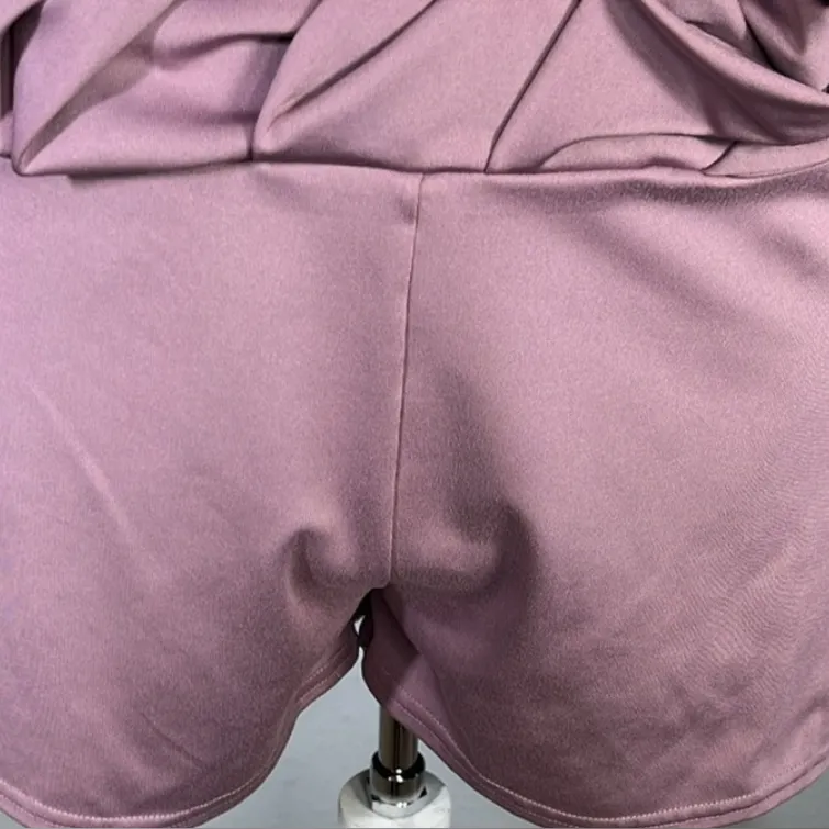 Purple matching crop top & pleated athletic tennis golf skirt workout set sz M Size M - Image 12