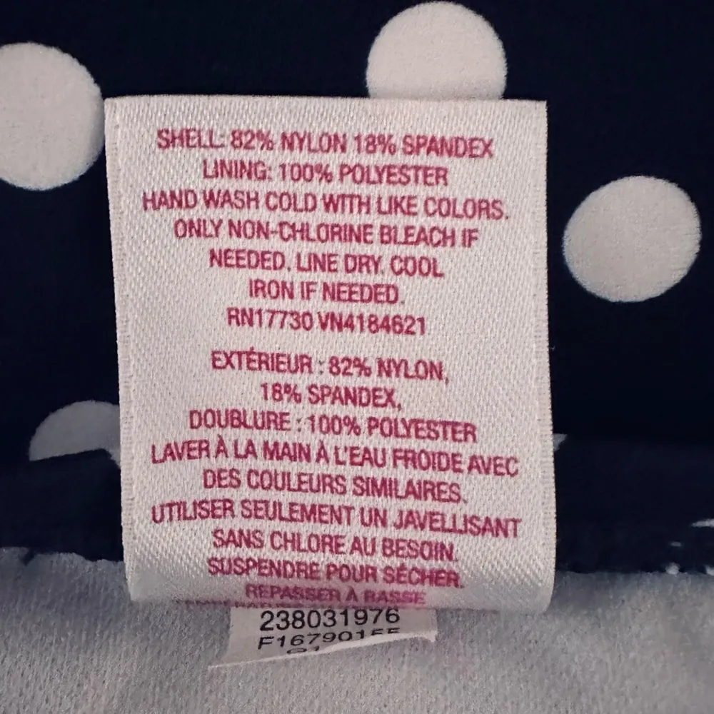 Xhilaration Navy & White Polka Dot Striped Bikini Size Large - Image 7