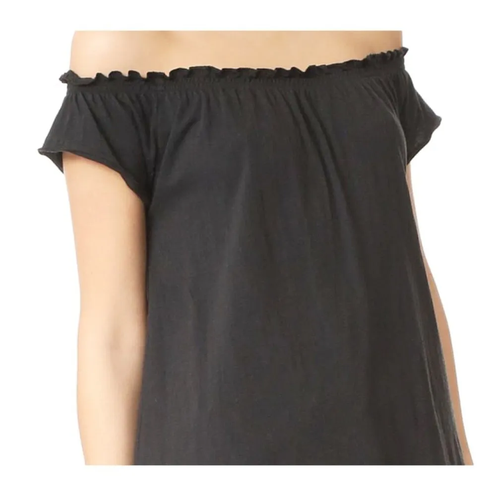 Off-The-Shoulder Shirred Tee Oversized Top - Image 4