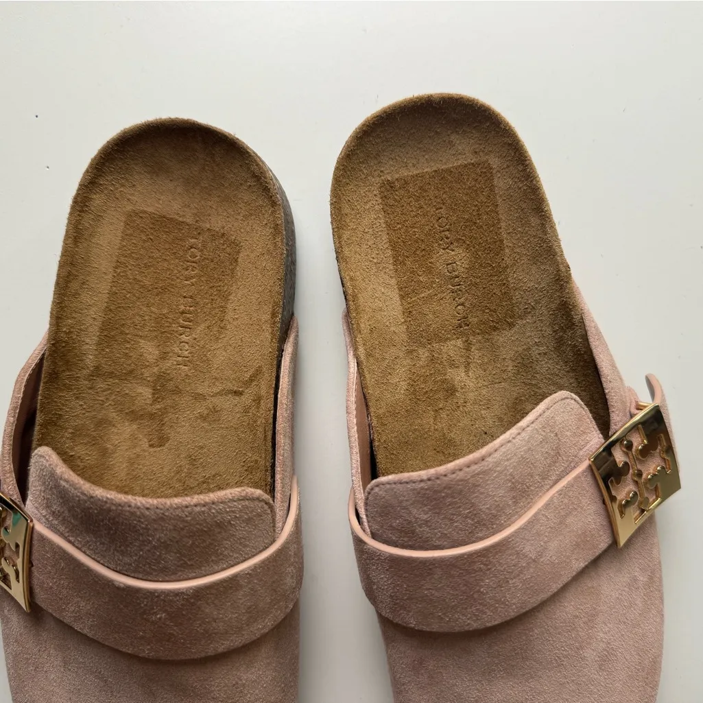 Tory Burch Mellow Suede Mules 7 Pink - Image 8
