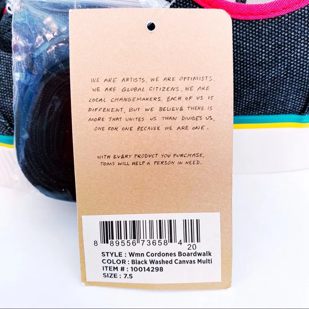 TOMS Cordones Boardwalk Sneakers Womens Size 7.5 Shoes Venice Beach Collection - Image 3