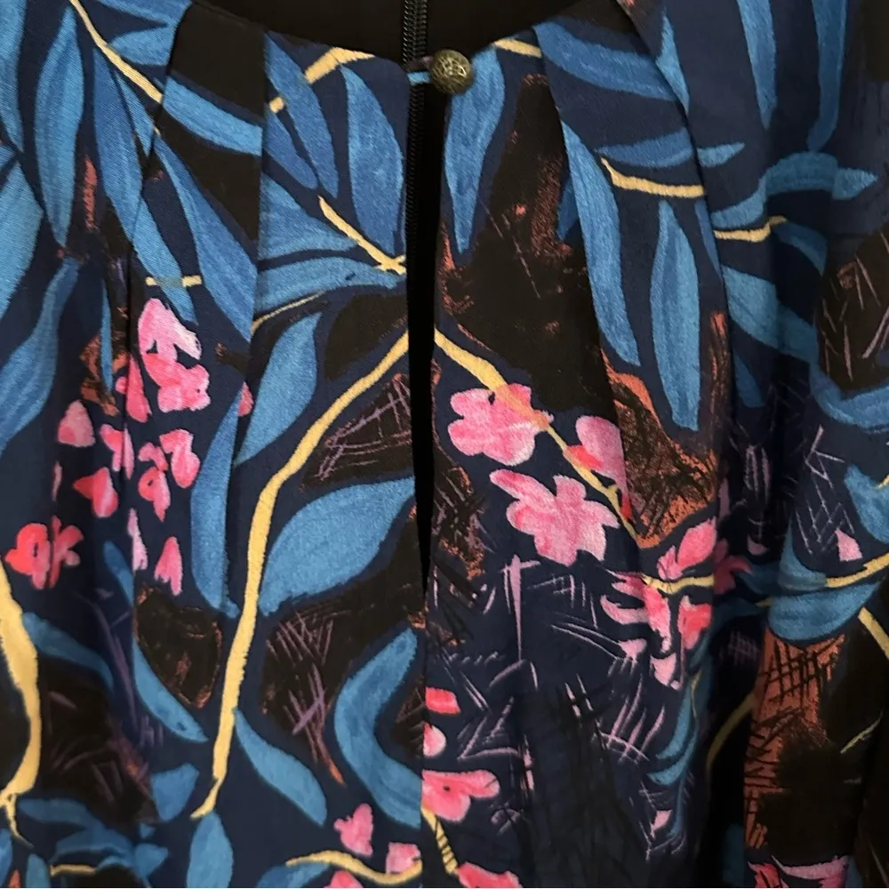 Anthropologie Maeve Elia Multicolor Floral Cold Shoulder Swing Dress - Image 8