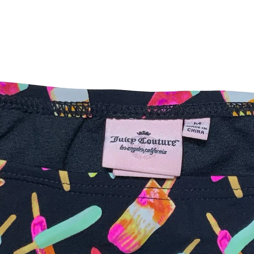 Juicy Couture Bikini Swim Bottom Ruffle Popsicle Print Black Multicolor Medium - Image 7