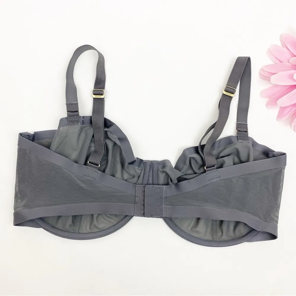 Cuup The Balconette Mesh Underwire Bra: Grey Slate 38G (4D) Size undefined - Image 4
