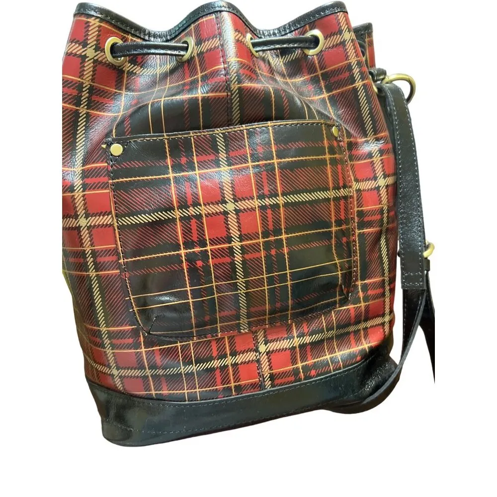 Patricia Nash Tartan Melrose Leather Bucket Bag Purse Plaid Key Fob NWT - Image 5